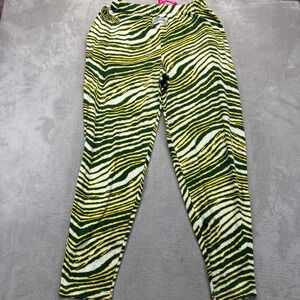 Vintage Zubaz Pants Men's XL Green Yellow Zebra Print NFL Green Bay Packers 90's